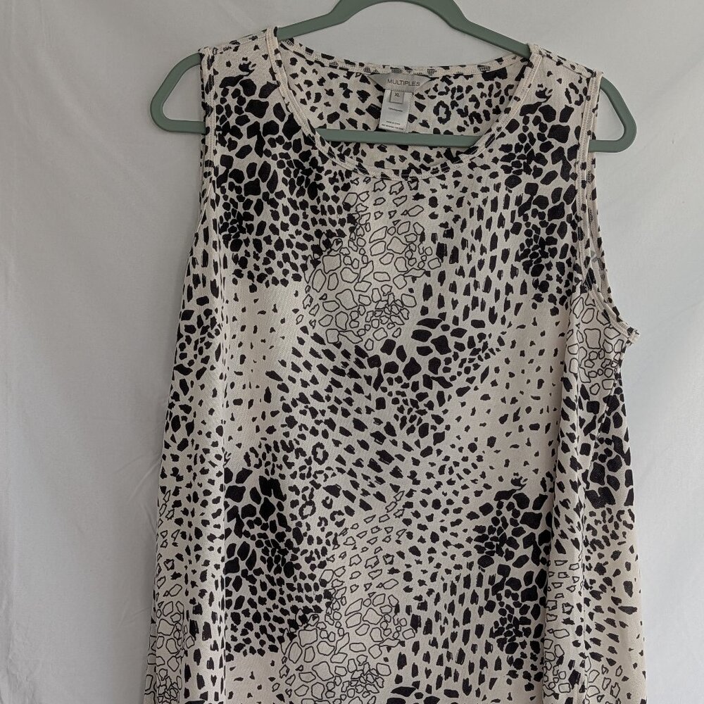 Multiples Women's Scoop Neck Swing Top Black/Cream Size XL  $17.00